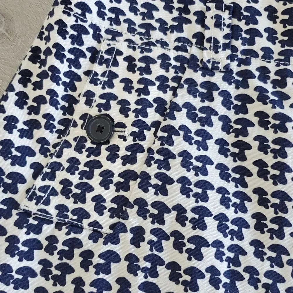 J.Crew Women's Mushroom Print geo mini skirt Sz 10 Navy/White